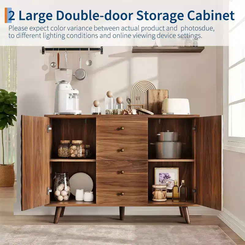 Meuble de rangement moderne pour salon, buffet sculpté en losange en panneaux de particules,