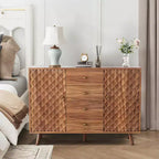 Meuble de rangement moderne pour salon, buffet sculpté en losange en panneaux de particules,
