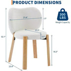 COZONY Chaise de maquillage à dossier cœur, lot de 1 ou 2, chaise de coiffeuse et de salle à manger pour chambre à coucher, chaise d'appoint confortable, capacité de 136 kg, compatible avec les bureaux de moins de 61 cm