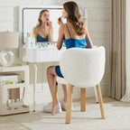 COZONY Chaise de maquillage à dossier cœur, lot de 1 ou 2, chaise de coiffeuse et de salle à manger pour chambre à coucher, chaise d'appoint confortable, capacité de 136 kg, compatible avec les bureaux de moins de 61 cm