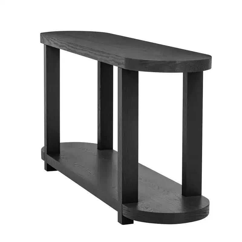 Console étroite en bois avec rangement, table d'entrée minimaliste avec design de plateau profilé pour couloir et entrée