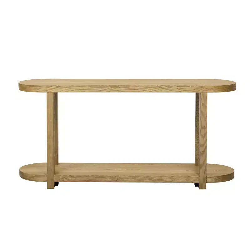 Console étroite en bois avec rangement, table d'entrée minimaliste avec design de plateau profilé pour couloir et entrée