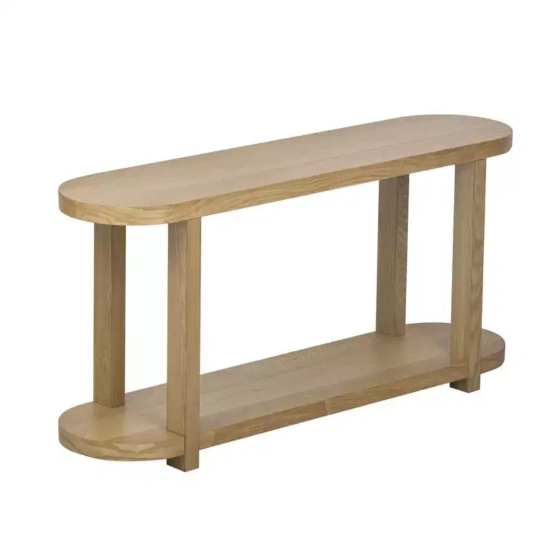 Console étroite en bois avec rangement, table d'entrée minimaliste avec design de plateau profilé pour couloir et entrée