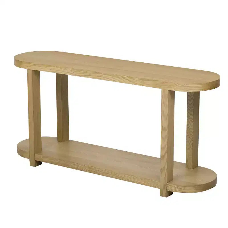Console étroite en bois avec rangement, table d'entrée minimaliste avec design de plateau profilé pour couloir et entrée