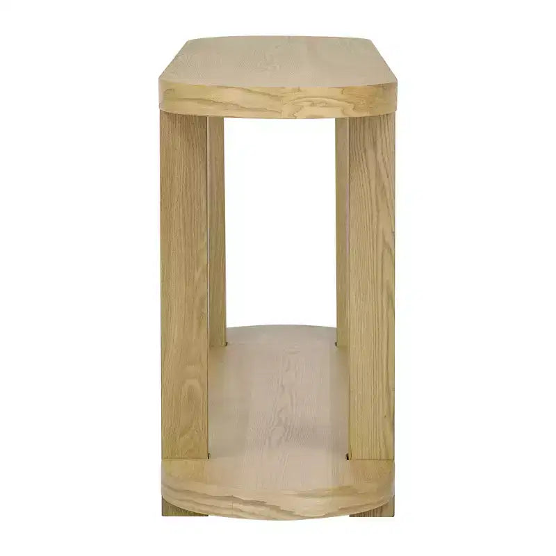 Console étroite en bois avec rangement, table d'entrée minimaliste avec design de plateau profilé pour couloir et entrée