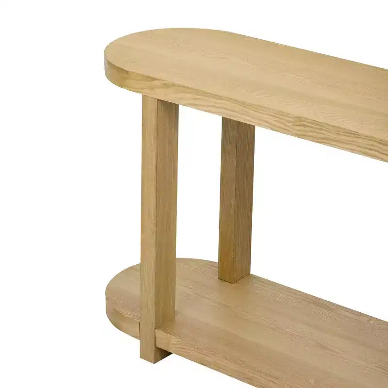Console étroite en bois avec rangement, table d'entrée minimaliste avec design de plateau profilé pour couloir et entrée