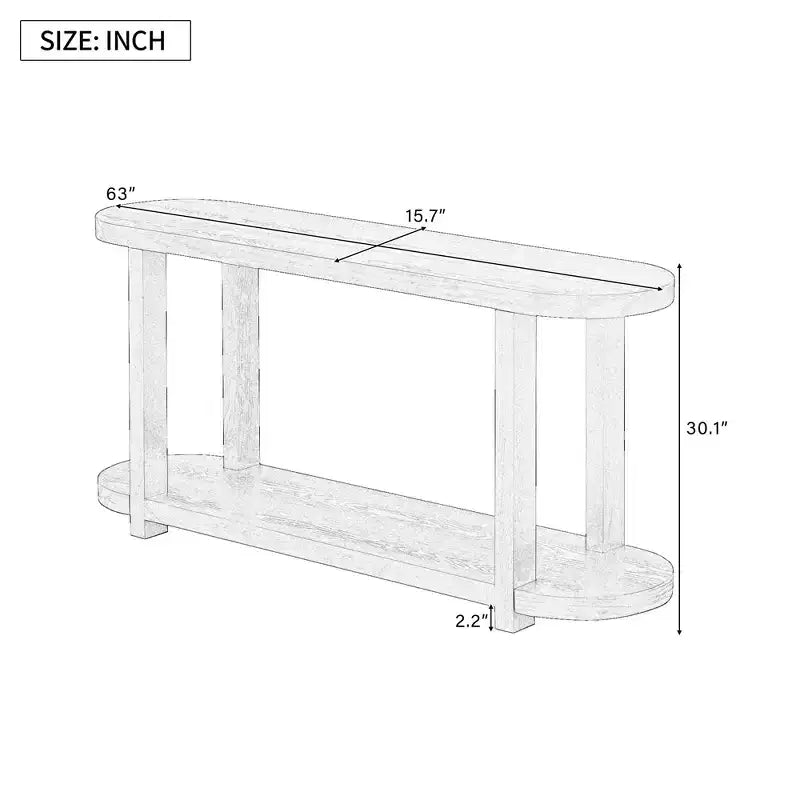 Console étroite en bois avec rangement, table d'entrée minimaliste avec design de plateau profilé pour couloir et entrée
