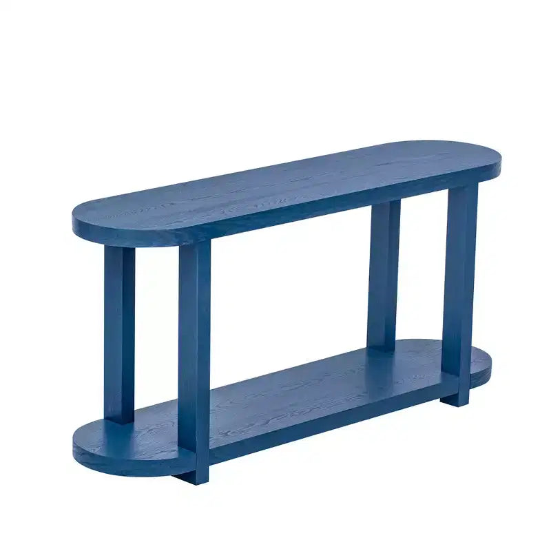 Console étroite en bois avec rangement, table d'entrée minimaliste avec design de plateau profilé pour couloir et entrée