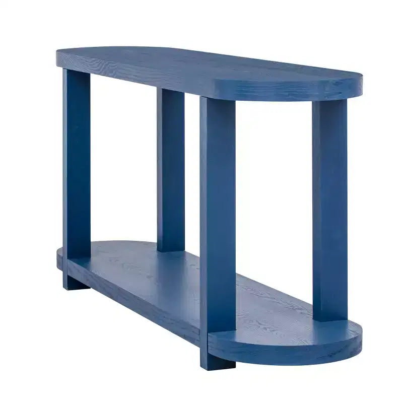 Console étroite en bois avec rangement, table d'entrée minimaliste avec design de plateau profilé pour couloir et entrée