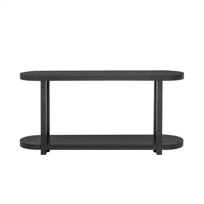 Console étroite en bois avec rangement, table d'entrée minimaliste avec design de plateau profilé pour couloir et entrée