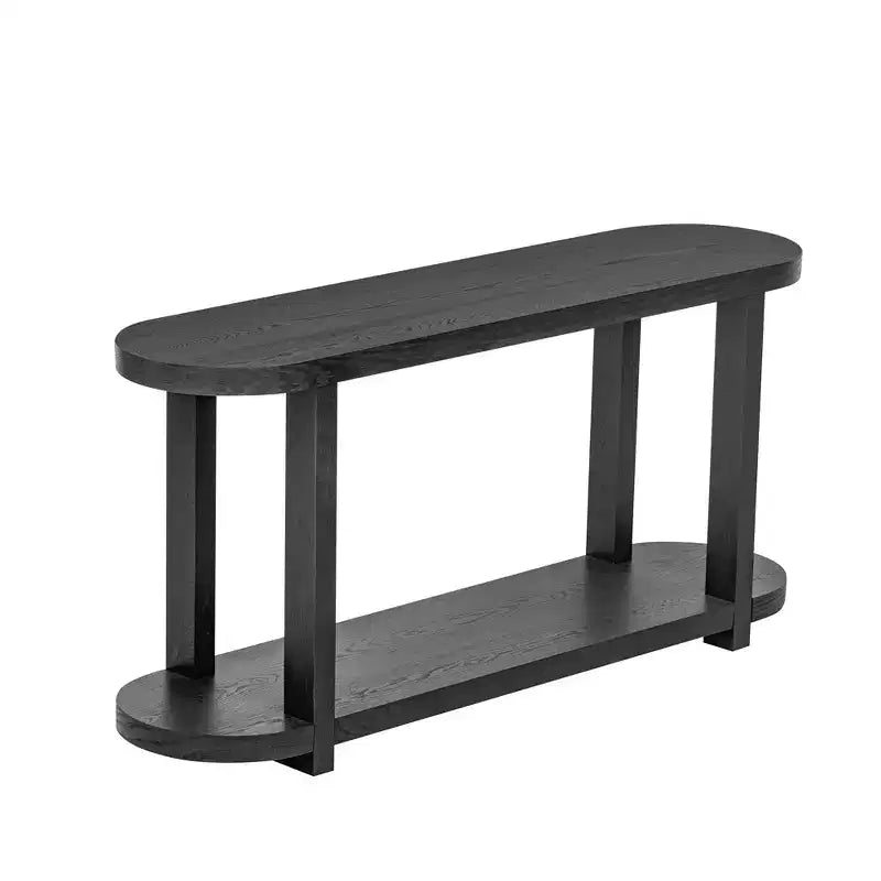 Console étroite en bois avec rangement, table d'entrée minimaliste avec design de plateau profilé pour couloir et entrée