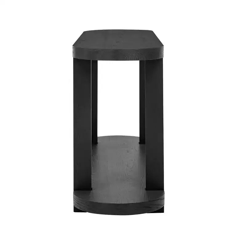 Console étroite en bois avec rangement, table d'entrée minimaliste avec design de plateau profilé pour couloir et entrée