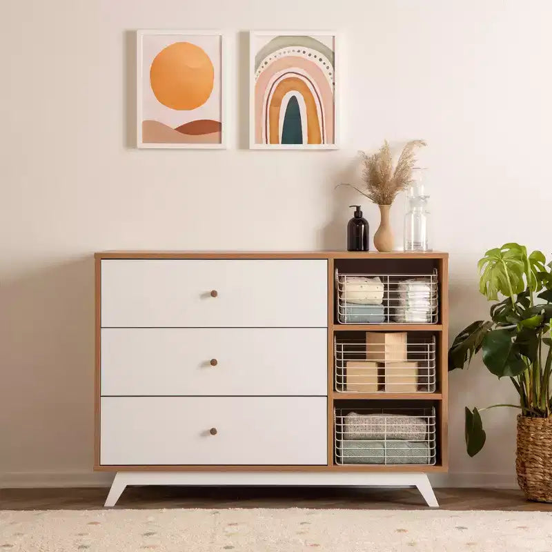 Commode de chambre d'enfant à 3 tiroirs et 2 étagères Central Park