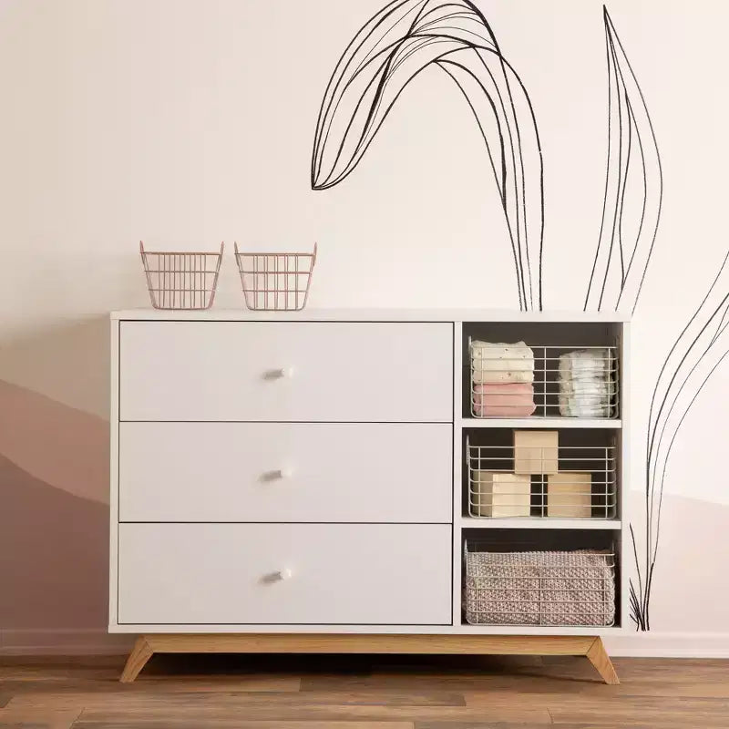 Commode de chambre d'enfant à 3 tiroirs et 2 étagères Central Park