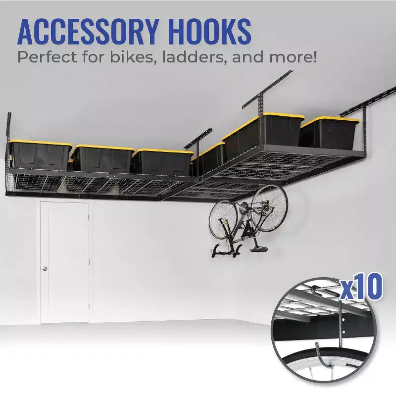 Porte-bagages de garage aérien SafeRacks 4x8 - Lot de 2