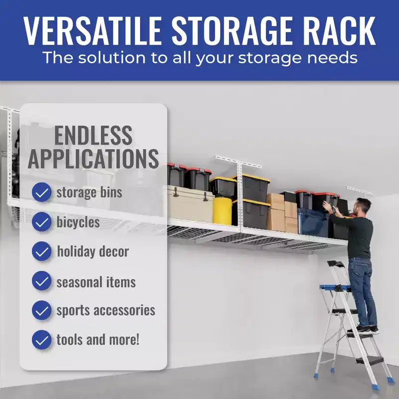 Porte-bagages de garage aérien SafeRacks 4x8 - Lot de 2