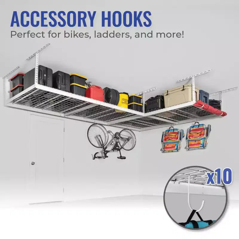 Porte-bagages de garage aérien SafeRacks 4x8 - Lot de 2
