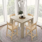 Table haute de comptoir moderne Plank and Beam + 2 chaises de comptoir modernes (paquet de 2)