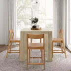 Table haute de comptoir moderne Plank and Beam + 2 chaises de comptoir modernes (paquet de 2)