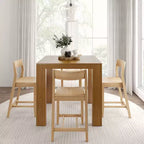 Table haute de comptoir moderne Plank and Beam + 2 chaises de comptoir modernes (paquet de 2)