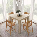 Table haute de comptoir moderne Plank and Beam + 2 chaises de comptoir modernes (paquet de 2)