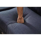 Canapé d'angle en forme de L MAYEERTY 106 pouces de large, convertible, 6 places, avec 2 coussins, en lin moderne, pieds en métal pour salon/appartement