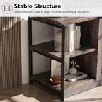 Meuble TV, convient aux téléviseurs de 65 pouces et plus, avec portes grillagées et étagères, style rustique, fonction de rangement, meuble de salon.