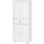 HOMCOM Meuble de cuisine sur pied de 72 po avec 2 grands placards à double porte et 1 tiroir central, Blanc