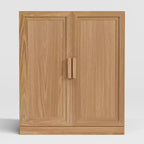PexFix 36 Armoire de rangement d'appoint en bois, buffet moderne avec 2 portes et étagère réglable pour salon, salle à manger, entrée, naturel