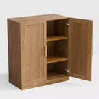 PexFix 36 Armoire de rangement d'appoint en bois, buffet moderne avec 2 portes et étagère réglable pour salon, salle à manger, entrée, naturel