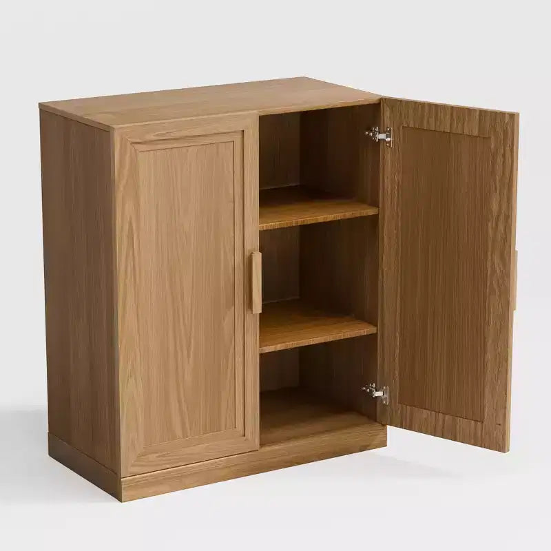 PexFix 36 Armoire de rangement d'appoint en bois, buffet moderne avec 2 portes et étagère réglable pour salon, salle à manger, entrée, naturel