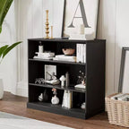 PexFix 31x31x16 Doorless Wood Bookshelf Storage Cabinet Bookcase&Office Cabinet for Kitchen Bedroom Entryway Living Room Dinning Room Black