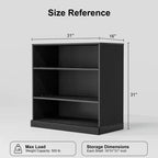 PexFix 31x31x16 Étagère bibliothèque et meuble de rangement en bois sans porte pour cuisine, chambre, entrée, salon, salle à manger Noir