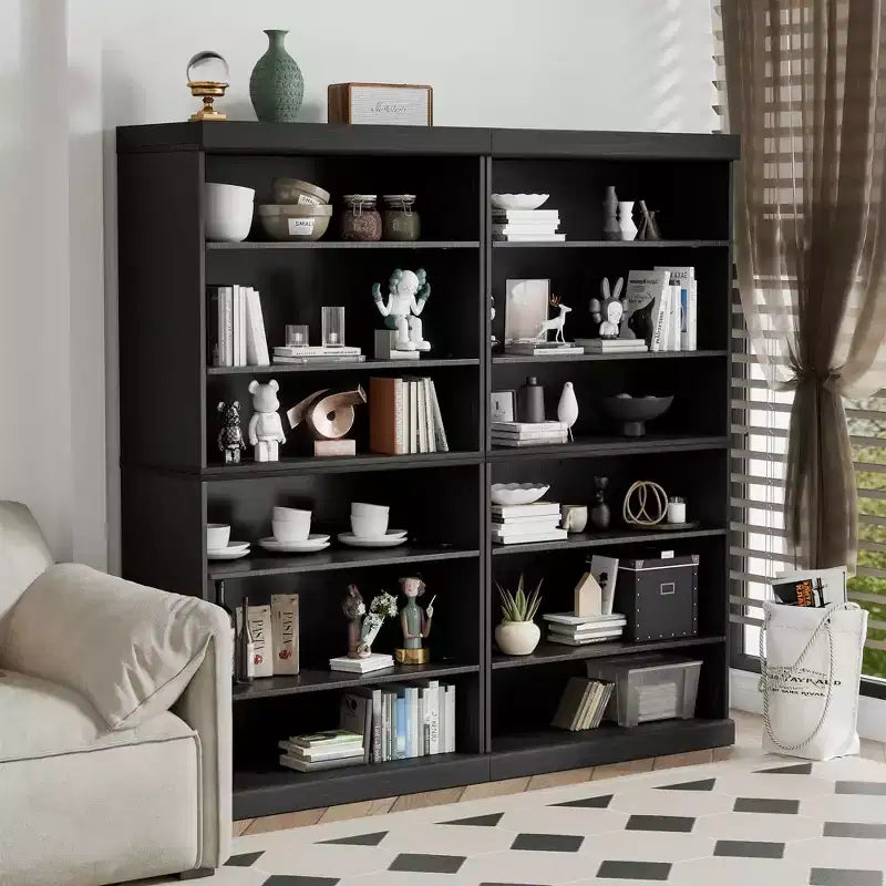 PexFix 31x31x16 Étagère bibliothèque et meuble de rangement en bois sans porte pour cuisine, chambre, entrée, salon, salle à manger Noir
