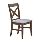 Chaise de salle à manger Royal Hampton (lot de 2), coussin en mousse grise, brun rustique