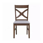 Chaise de salle à manger Royal Hampton (lot de 2), coussin en mousse grise, brun rustique