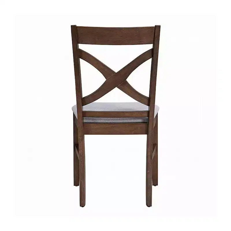 Chaise de salle à manger Royal Hampton (lot de 2), coussin en mousse grise, brun rustique