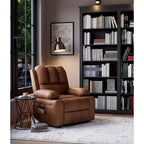 Fauteuil inclinable pivotant rembourré surdimensionné avec fonction de chauffage et de massage, confortable canapé simple inclinable pivotant en similicuir pour adultes