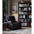 Fauteuil inclinable pivotant rembourré surdimensionné avec fonction de chauffage et de massage, confortable canapé simple inclinable pivotant en similicuir pour adultes