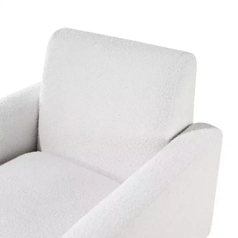 Homy Casa Fauteuil d'appoint en tissu texturé avec pieds en bois, Fauteuil de salon, Blanc