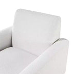Homy Casa Fauteuil d'appoint en tissu texturé avec pieds en bois, Fauteuil de salon, Blanc