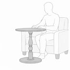 Homy Casa Table d'appoint ronde 23 avec base piédestal tourné, plateau en MDF, pour salon ou chambre à coucher, noire
