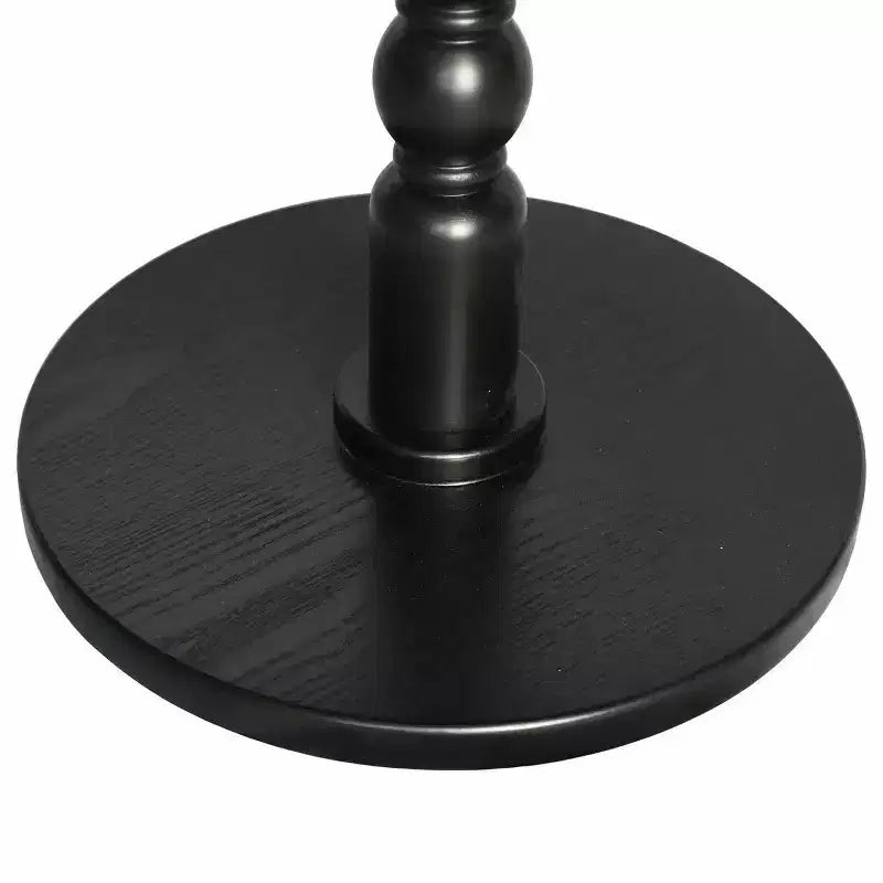 Homy Casa Table d'appoint ronde 23 avec base piédestal tourné, plateau en MDF, pour salon ou chambre à coucher, noire
