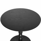 Homy Casa Table d'appoint ronde 23 avec base piédestal tourné, plateau en MDF, pour salon ou chambre à coucher, noire