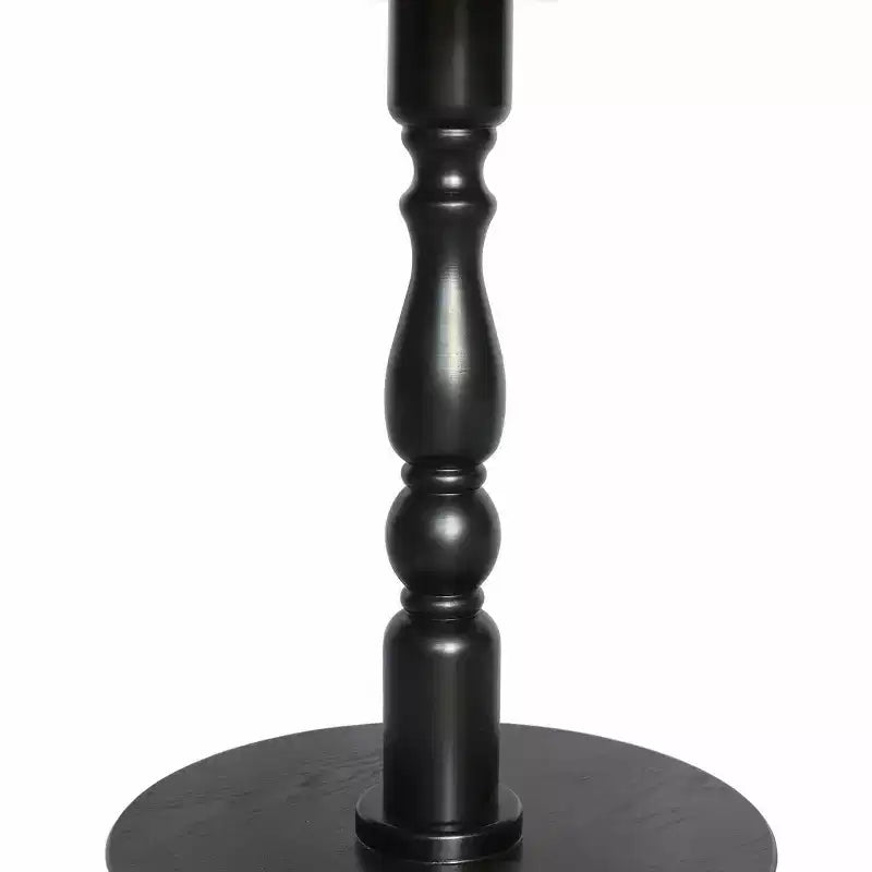 Homy Casa Table d'appoint ronde 23 avec base piédestal tourné, plateau en MDF, pour salon ou chambre à coucher, noire