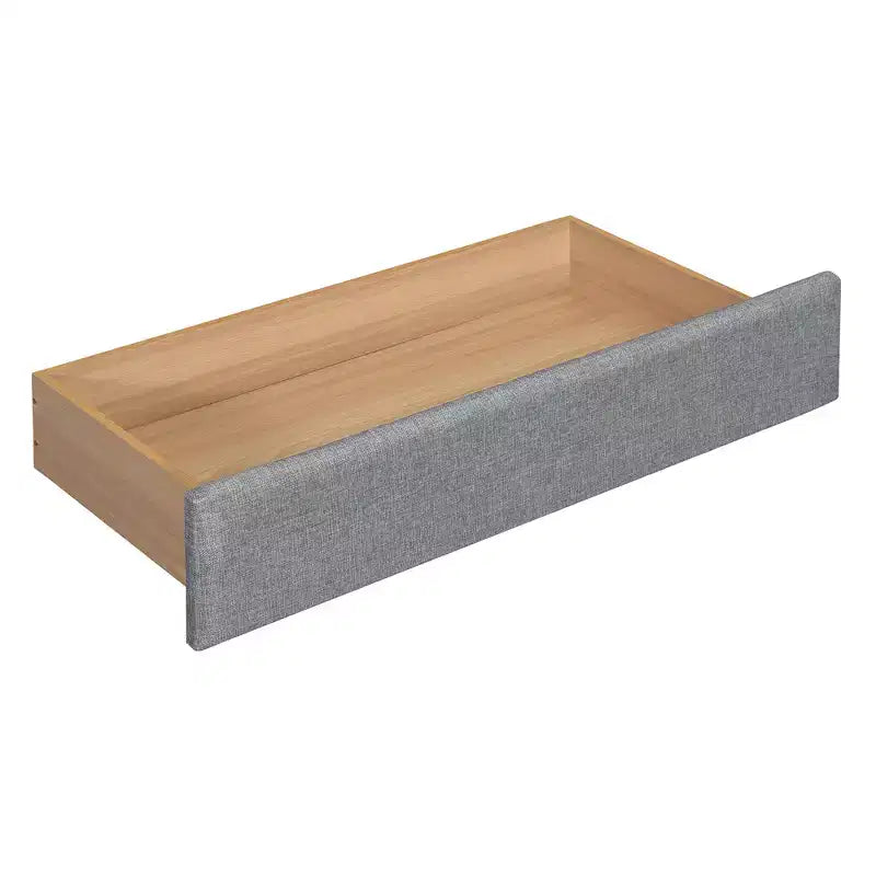 Lit plateforme rembourré Queen Size avec liseuses et étagères, cadre de lit Queen en lin avec tiroirs de rangement et étagères