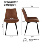 Homy Casa Chaises de salle à manger en similicuir, lot de 4 avec pieds en métal, marron