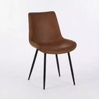 Homy Casa Chaises de salle à manger en similicuir, lot de 4 avec pieds en métal, marron