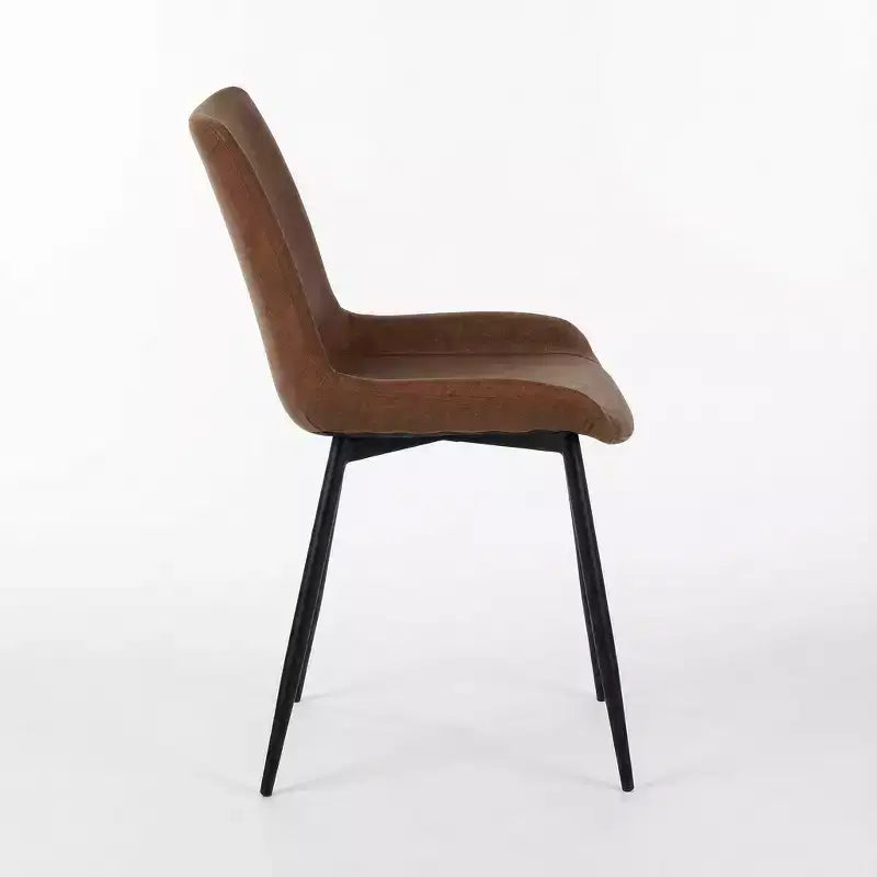 Homy Casa Chaises de salle à manger en similicuir, lot de 4 avec pieds en métal, marron