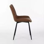 Homy Casa Chaises de salle à manger en similicuir, lot de 4 avec pieds en métal, marron